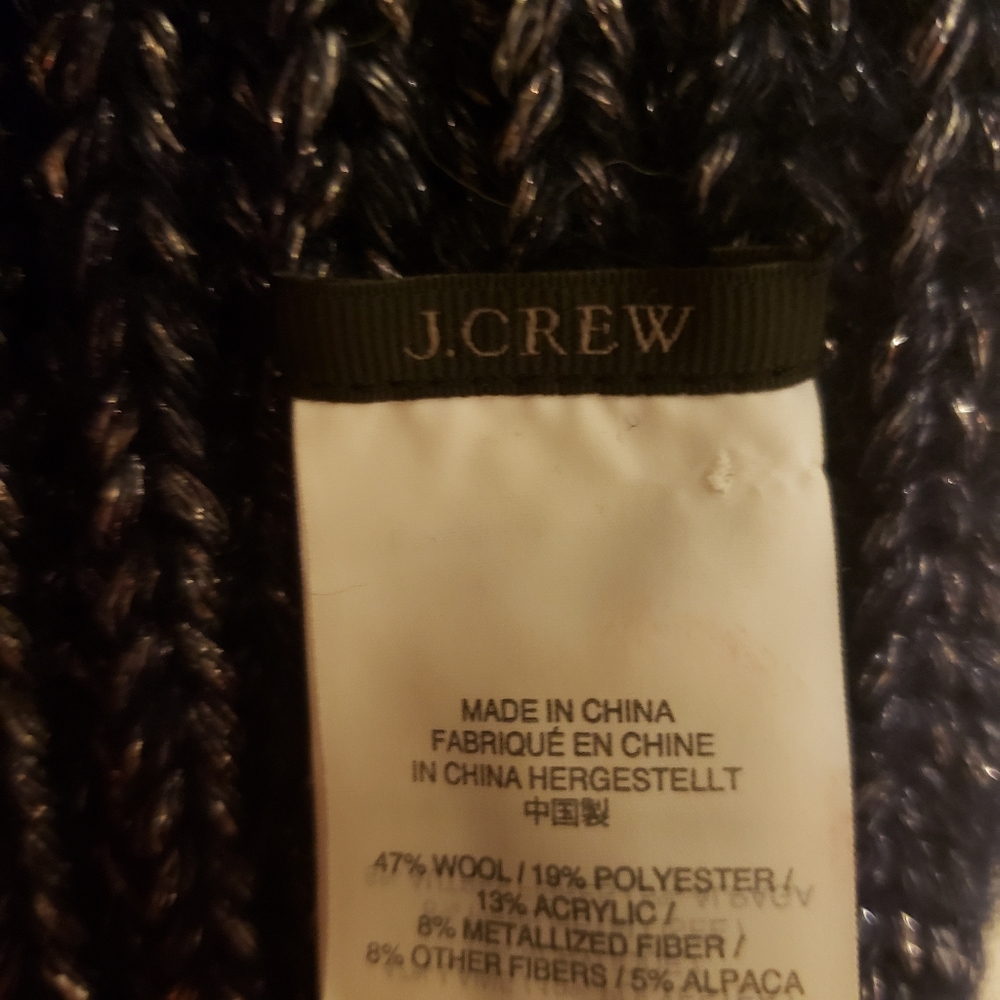 J crew tweed navy chunky scarf - Picture 6 of 6